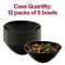 Black with Gold Rim Organic Round Disposable Plastic Bowls - 32 oz. (60 Bowls)